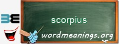 WordMeaning blackboard for scorpius